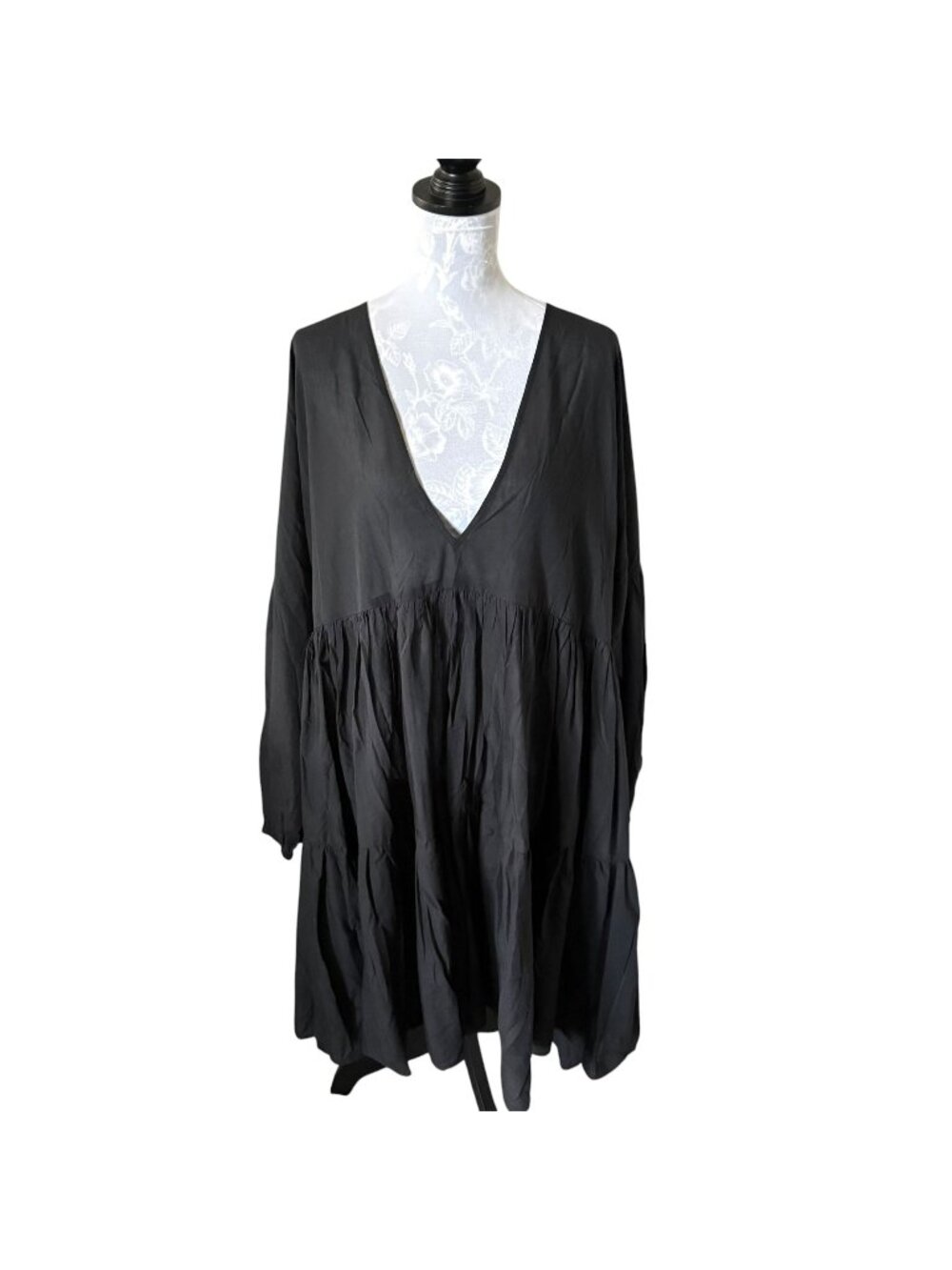 BODEN Dress Relaxed Tiered Beach Black Lightweight NWT Size 20/22